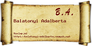 Balatonyi Adalberta névjegykártya